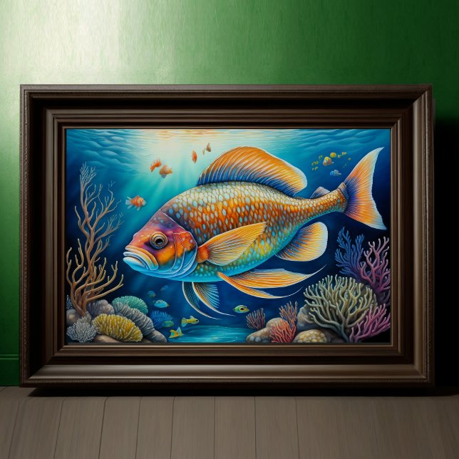 Affiche Poisson de calcaire coloré (Créateur téléchargé)