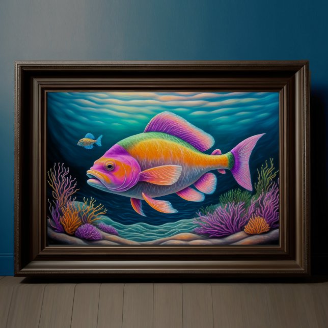 Affiche Poisson de calcaire coloré (Créateur téléchargé)