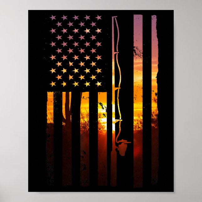 Affiche Poisson de drapeau américain Pêcheur de poissons d (Devant)