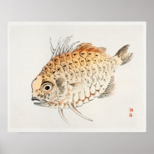 Affiche Poisson de Kōno Bairei (1844-1895)