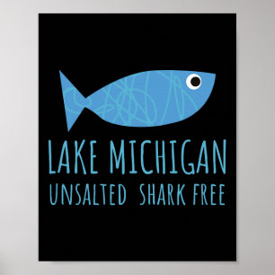 Affiche Poisson des Grands Lacs du lac Michigan non salé s