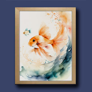 Affiche Poisson d'or couleur aquarelle
