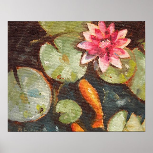 Affiche Poisson D'Or Koi Pond Water Lys (Devant)