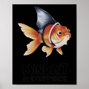 Affiche Poisson d'or Portant l'Autocollant S Fin Requin