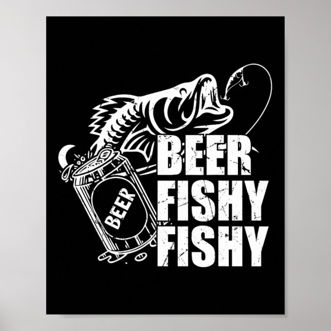 Affiche Poisson drôle de bière pêche drôle de boisson d'an (Devant)