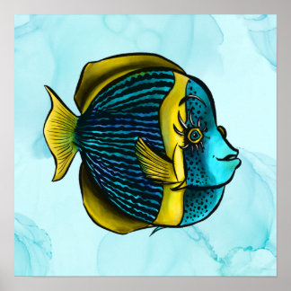 Affiche Poisson Drôle En Mer Sous La Mer