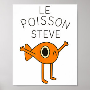 Affiche Poisson Drôle Le Poisson Steve Pour Enfants Femmes