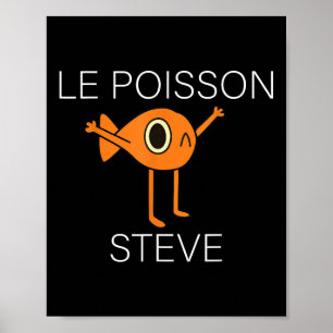Affiche Poisson Drôle Le Poisson Steve Pour Enfants Femmes