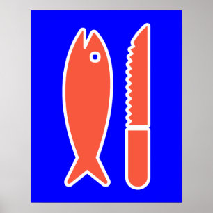 Affiche Poisson et couteau
