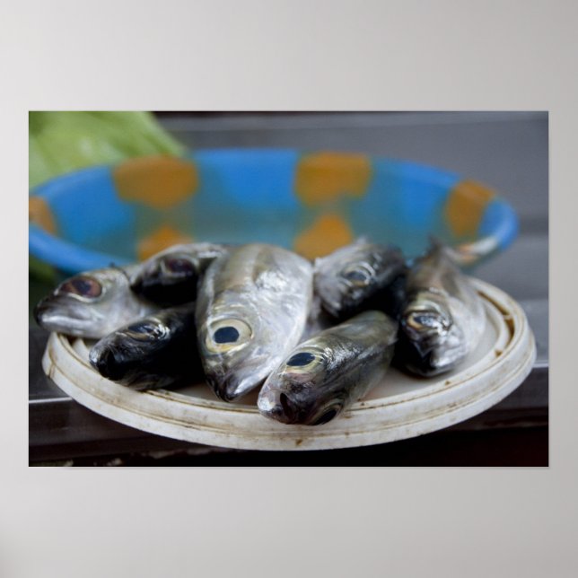 Affiche Poisson frais sur le marché aux poissons Mercado d (Devant)
