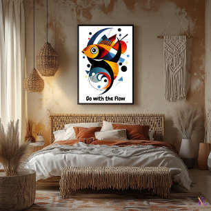 Affiche Poisson géométrique minimaliste Abstrait