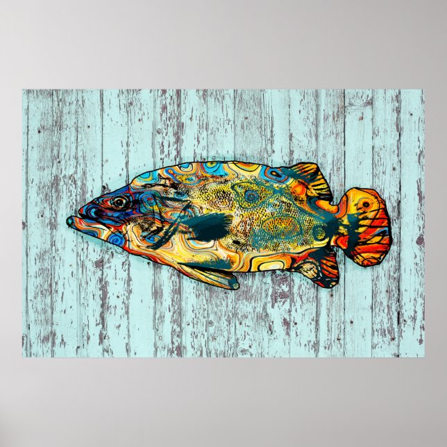 Affiche Poisson multicolore 2 (Devant)