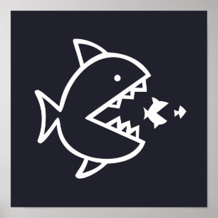 Affiche POISSON nautique avec dents