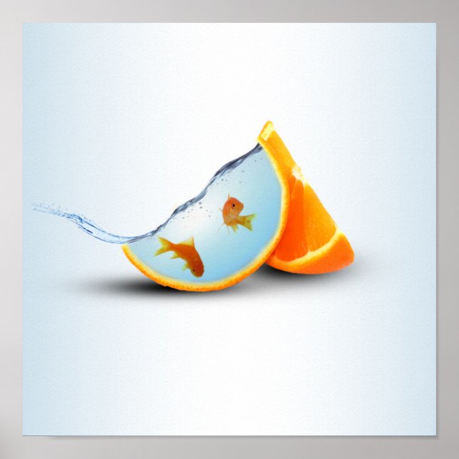 Affiche Poisson orange et rouge (Devant)