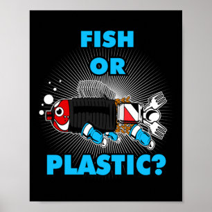 Affiche Poisson Ou Plastique Protection De l'environnement
