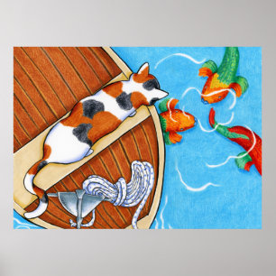 Affiche Poisson perroquet : Crayon couleur encre dessin pa