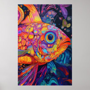 Affiche Poisson psychédélique