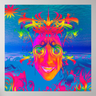 Affiche Poisson psychédélique