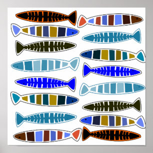 Affiche Poisson rayé multicolore Thunder_Cove