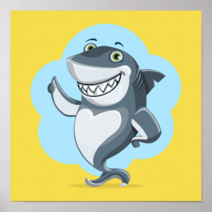 Affiche Poisson Requin Se Baigner Accueil Personnaliser De