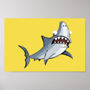 Affiche Poisson Requin Se Baigner Accueil Personnaliser De