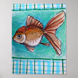 Affiche Poisson rouge fantaisie