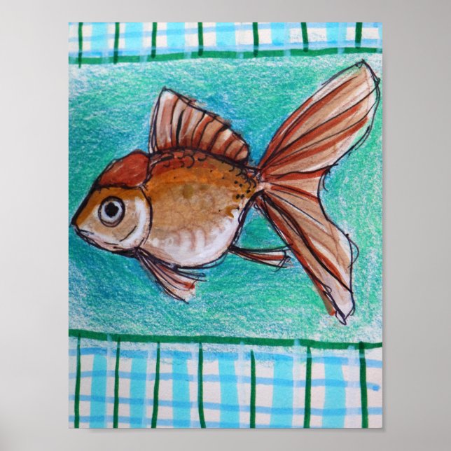 Affiche Poisson rouge fantaisie (Devant)