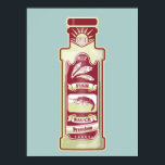 Affiche Poisson sauce pop art<br><div class="desc">Illustration pop art en rouge, d'une bouteille de sauce au poisson. Un design pour tous ceux qui aiment la cuisine thaïlandaise, ou d'autres cuisines d'Asie du Sud-Est. La bouteille de sauce poisson contient des anchois et des crevettes.</div>