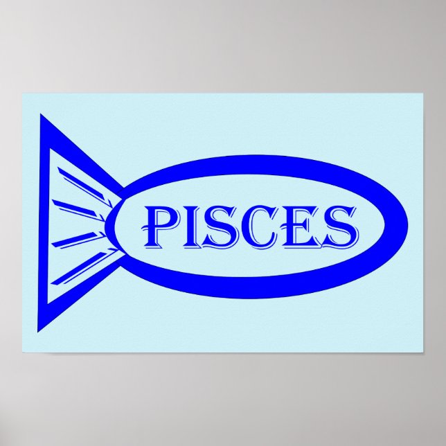 Affiche Poisson Signe Astrologique Poissons (Devant)