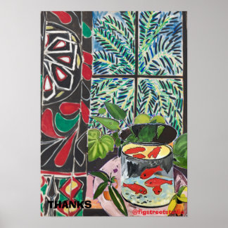 Affiche Poisson sous fenêtre, après l'affiche de Matisse