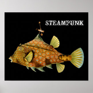 Affiche Poisson Steampunk