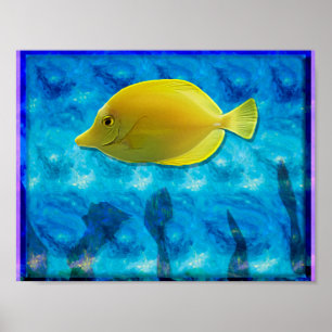 Affiche Poisson Tropical Jaune