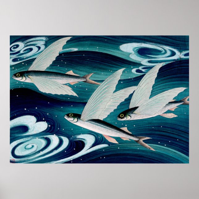 Affiche Poisson volant Ono Bakufu vers 1938 (Devant)