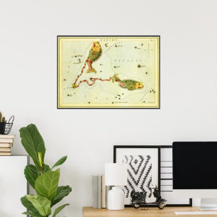 Affiche Poissons, Constellation Vintage Urania's Mirror