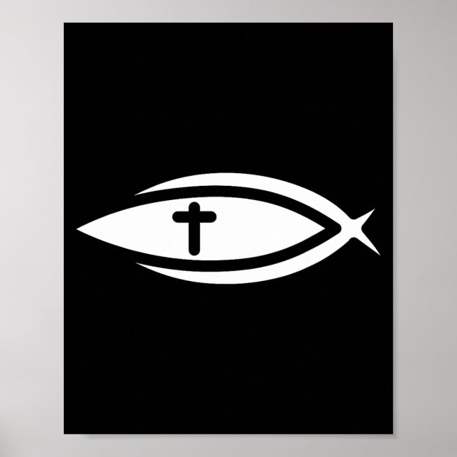 Affiche Poissons Croix Jésus Prières Chrétiennes Hommes Fe (Devant)