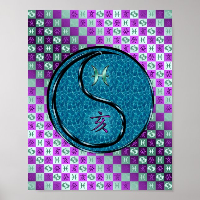 Affiche Poissons et bateau (Devant)