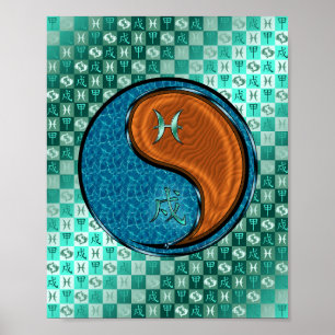 Affiche Poissons et chien de bois