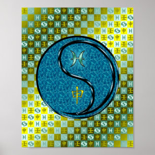 Affiche Poissons et singe de l'eau