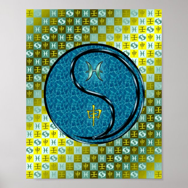 Affiche Poissons et singe de l'eau (Devant)