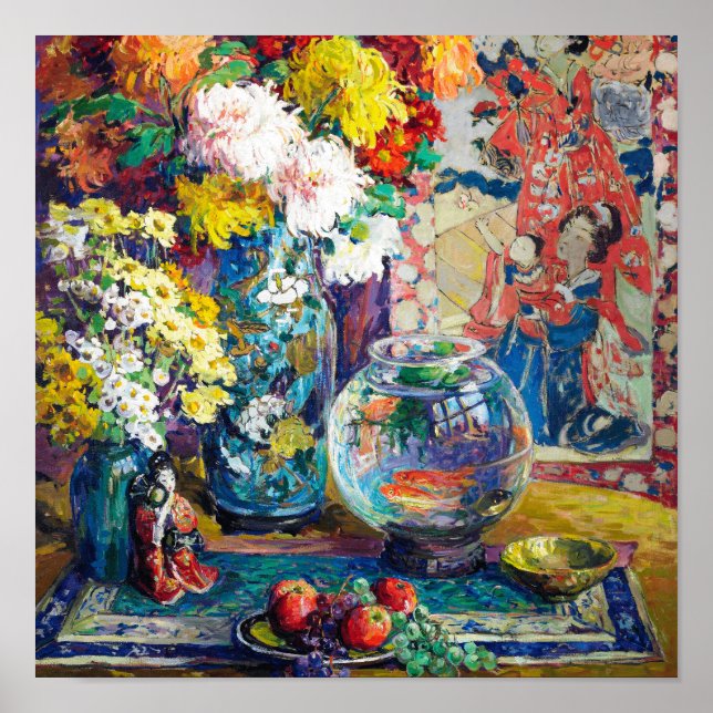 Affiche Poissons, fruits et fleurs de Kathryn Evelyn Cherr (Devant)