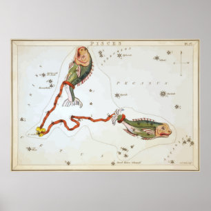 Affiche Poissons - Piscis - Horoscope - Astrologie - Étoil