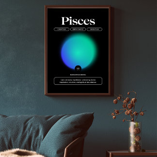 Affiche Poissons rayonnants Aura Signet Zodiaque Manifesta