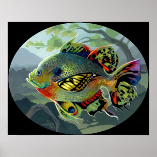 Affiche Poissons Volants : Etude II ART IMPRIMER poisson v