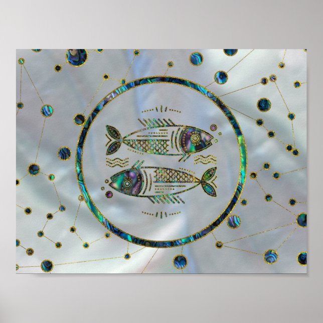Affiche Poissons Zodiac or Abalone sur Constellation (Devant)