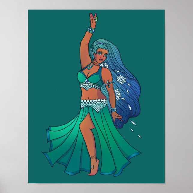 Affiche Poissons Zodiac ventre Danseuse Art Astrologie Dée (Devant)