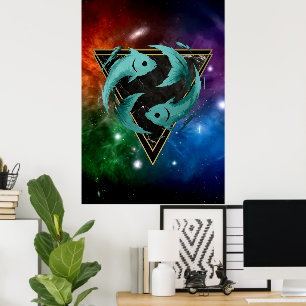 Affiche Poissons Zodiaque Cadeau Astrologie