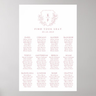 Affiche Poitrine De Cerisier Rose Simple