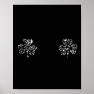 Affiche Poitrine de trèfle vert de la Saint-Patrick Shamro