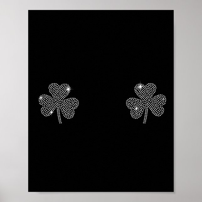 Affiche Poitrine de trèfle vert de la Saint-Patrick Shamro (Devant)