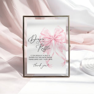 Affiche Poitrine rose Baby shower Déchets Raffle